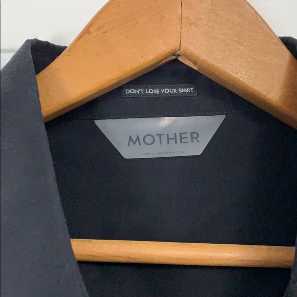 ❤️Mother Cadet Lover Black Silk Button Down Shirt - Picture 4 of 5